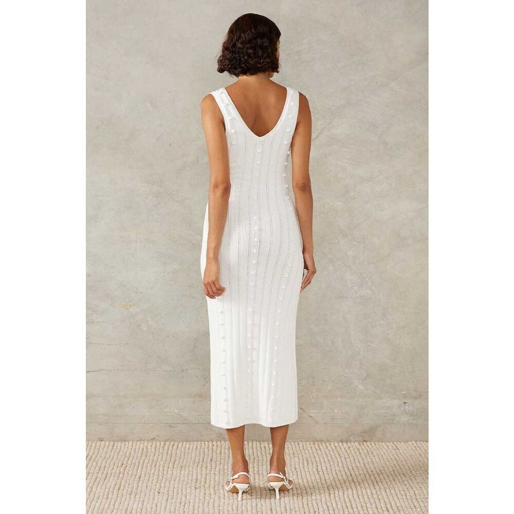 MON RENN POM POM KNIT DRESS - PEARL Winter Fall VACATION Dress size S NWT - Picture 4 of 7
